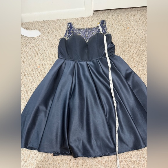 Juliet 808 Short Pleated A Line Homecoming Beaded Cocktail Dress size M - Picture 5 of 8